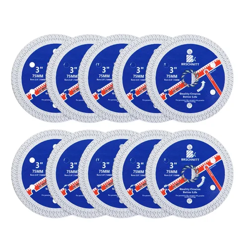 Miniatura 18 de Hoja de sierra de porcelana de diamante superfina con dientes en X, 2 piezas de 3 pulgadas (2.953 in) x eje de 3/8 pulgadas (0.394 in), disco
