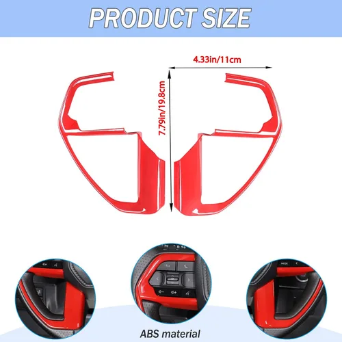 Miniatura 3 de Aunginsy Cubierta para panel de botón de dirección de consola central compatible con Toyota Tundra/Sequoia 2022-2026 Tacoma 2024+, panel de Rojo
