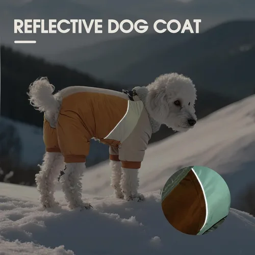 Miniatura 6 de Kuoser - Abrigo completo para perro - Abrigo cálido de invierno con chaqueta reflectante y arnés incorporado para perros pequeños - Adecuado