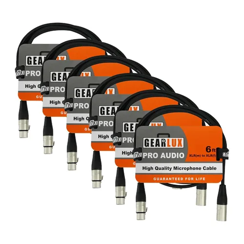 Miniatura 32 de Gearlux – Cable de micrófono XLR, completamente balanceado, macho a hembra, 25 pies - Paquete de 3