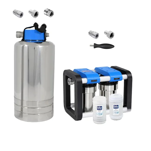 Unidad de filtración de agua GoBluTech R2 + suavizador de agua (paquete), propiedad de veteranos estadounidenses