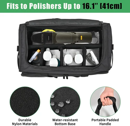 Miniatura 3 de Bolsa Grande para Detallado de Automóviles, Organizador de Limpieza con Tapa y Asa para Suministros de Detallado Automotriz, Organizador de Maletero
