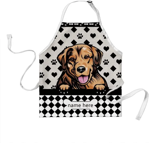 Miniatura 25 de Delantal de lunares de perro personalizado lindo perro salchicha, perro salchicha 3