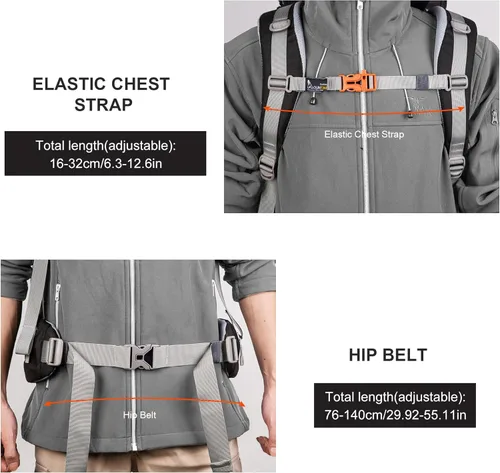 Miniatura 9 de MOUNTAINTOP 70L - Mochila con marco interno para camping, senderismo, mochila para hombres y mujeres con cubierta de lluvia