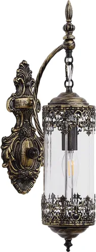 Aplique de pared rústico de cristal, mini accesorio de luz de pared gótica vintage antigua, aplique de pared retro estilo granja de mediados de