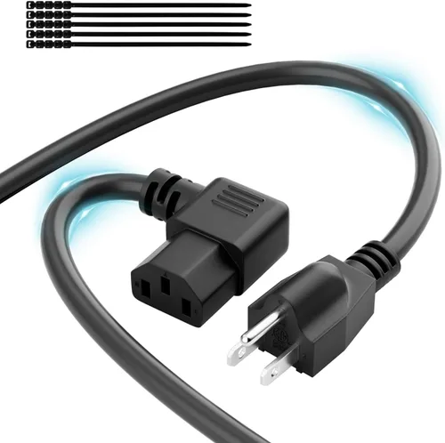 Miniatura 7 de Elecan Cable de alimentación de repuesto de 3 clavijas de 50 pies, cable de alimentación flexible y duradero a prueba de calor para dispositivos CA