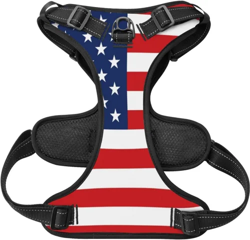 Miniatura 3 de 250th USA Anniversary Reflective Dog Harness No Pull Soft Vest Harness for Small Medium Large Dog Puppy Pets (Small Size)
