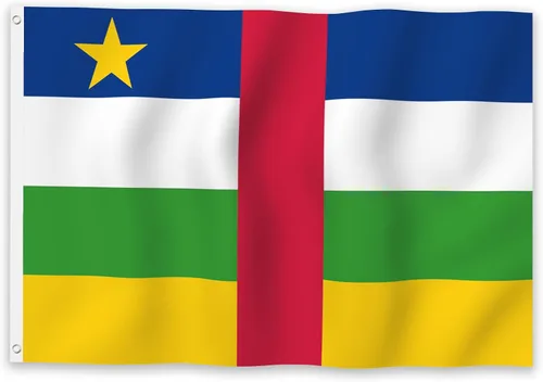 YongFoto Bandera de la República Centroafricana de 1 x 1.5 pies para celebraciones al aire libre, hogar, jardín, porche, decoración de fiesta,