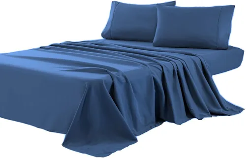 Miniatura 12 de Kingnex Sábana Plana Extragrande King 132x110 para Cama Extra Ancha King o California King Duradera Suave Doble Cepillado Microfibra 1800 Solo Blanco