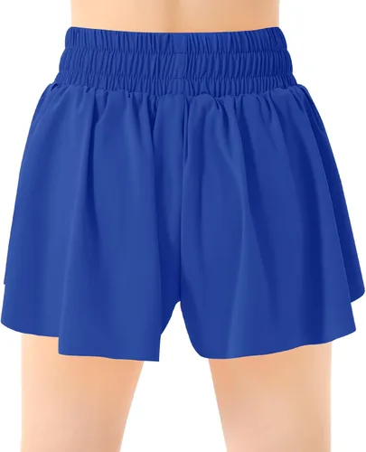 Miniatura 2 de Girls Butterfly Shorts with Pocket Flowy Athletic Shorts High Waist Preppy Running Shorts for Kids Teen