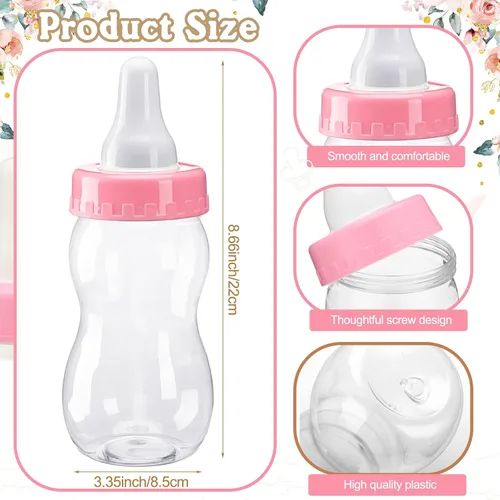 Miniatura 3 de Syhood Floral Baby Shower Games Guess How Many Pacifiers - Cartel de juego 50 pequeños juegos de adivinanzas, 20 lápices HB, botella de leche