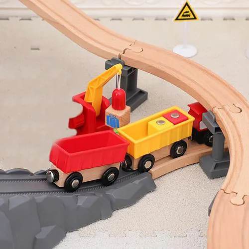 Miniatura 4 de Puentes de tren de madera, puente de viaducto, accesorios de pista de tren de madera, pistas de tren de madera, vías de tren compatibles con todas