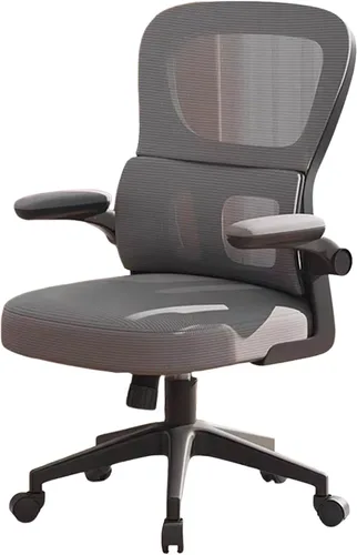 Miniatura 12 de Ergonomic Swivel Gaming Chair High Back Mesh Computer Desk Office Chair with Flip-Up Armrests and Elastic Lumbar Support, Space-Saving Design for C