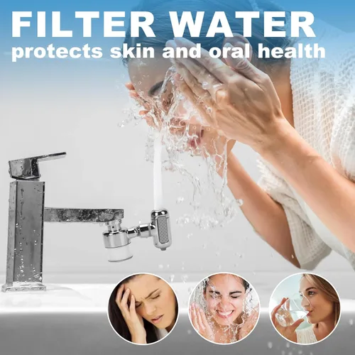 Miniatura 7 de Grifo de filtro de agua para fregadero, purificador de agua giratorio de 360°, filtro de grifo de baño que elimina cloro, fluoruro de cloro, metales