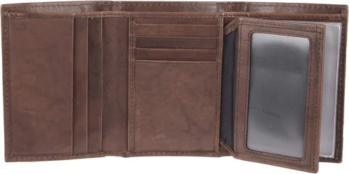 Miniatura 3 de Kenneth Cole Billetera de cuero RFID para hombre, delgada, triple pliegue con ventana de identificación y ranuras para tarjetas