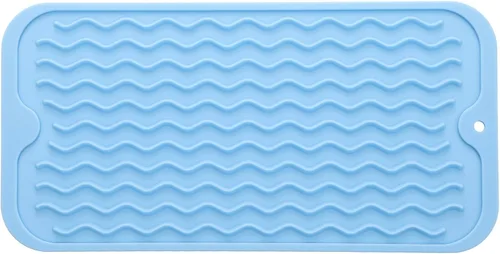 Miniatura 95 de MicoYang Alfombrilla de silicona para secado de platos para múltiples usos, fácil de limpiar, ecológica, resistente al calor, alfombrilla