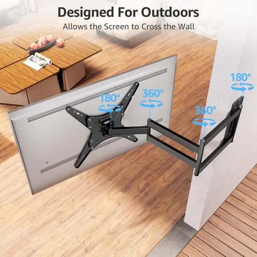 Miniatura 5 de MOUNTUP Soporte de pared para TV de brazo largo al aire libre para televisores de 26-65", soporte de movimiento completo resistente al agua y a