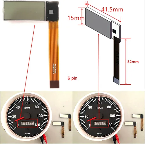 Miniatura 4 de Nuevo reemplazo de pantalla LCD para tacómetro de calibre VDO Tractor Penta Boat
