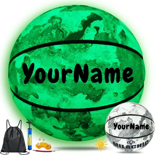 Miniatura 11 de Balón de baloncesto personalizado, que brilla en la oscuridad, regalo de baloncesto personalizado tamaño 7 (29.5"), tamaño 6 (28.5"), tamaño 5 Azul