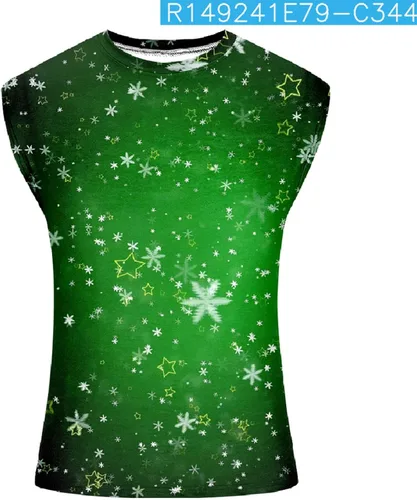 Miniatura 5 de Navidad Hombres Tank Tops Mangas Impresión Cuello Redondo Camiseta Chalecos Camisas Vacaciones Túnica Sueltas Ropa