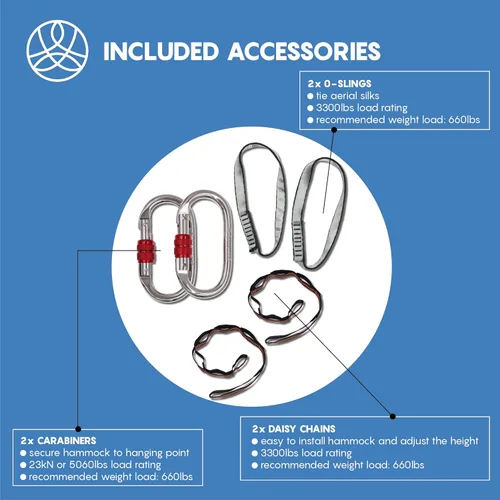 Miniatura 2 de Aerial Silk Yoga Hammock & Swing for Home, Inversion Exercises, Starter Kit for All Levels - Durable with Extension Straps, Carabiners, and Pose