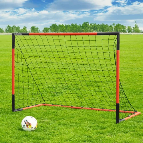 KAIHAOWIN Portería de fútbol 3'x2.5'|6'x4'|8'x6'|10'x6.6' - Portería con marco de acero para todo clima, red de fútbol de montaje rápido - Porterías
