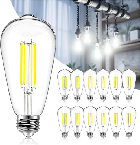Miniatura 8 de DAYBETTER Bombillas LED Edison vintage, bombilla LED E26 equivalente a 60 W, bombillas LED regulables, alto brillo 6 W 800 LM, blanco cálido 2700 K