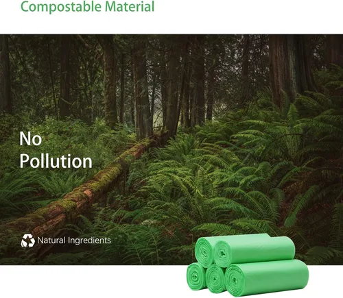 Miniatura 7 de Bolsas de basura pequeñas biodegradables, bolsas de basura compostables, forros para latas de basura de alimentos para colgar en la pared, 8L