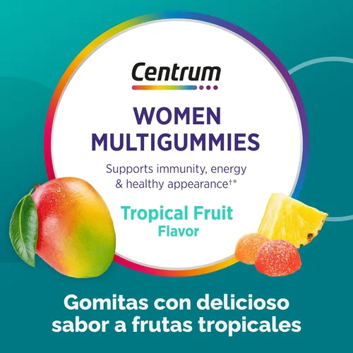 Miniatura 6 de Centrum Gomitas Multivitamínicas para Mujeres, Apoyo Inmune, Energía, Aspecto Saludable, 100 Unidades, Suministro para 50 Días