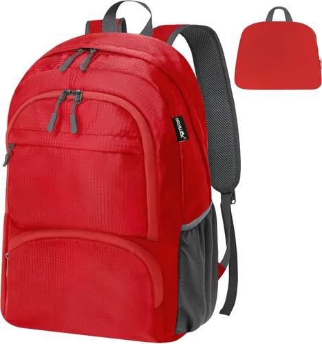 Miniatura 7 de HOLYLUCK Mochila plegable de senderismo ligera de 20L para hombres y mujeres, bolsa de hombro plegable al aire libre para viajes pequeños, naranja