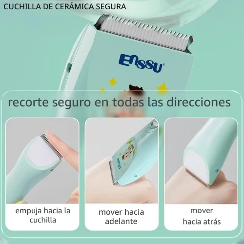 Miniatura 2 de ENSSU Cortapelos para bebés, cortapelos inalámbrico para niños con pantalla LED, kit de corte de pelo de bebé con hoja segura para la piel