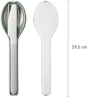 Miniatura 5 de Mepal Juego de cubiertos Ellipse de 3 piezas - Juego de cubiertos para llevar - Consta de un cuchillo, tenedor y cuchara - Juego de cubiertos