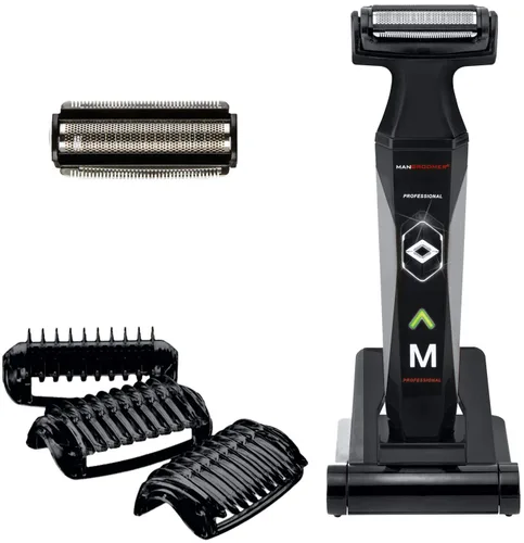 MANGROOMER 2.0 Peluquero corporal profesional, peluquero de bolas y recortadora corporal con cabezal flexible Propivot, 3 peines de recortadora,