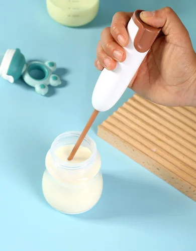 Miniatura 2 de Mezclador eléctrico de mano de fórmula para bebés, Mezclador de bebida portátil (blanco)
