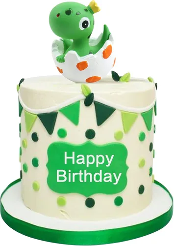 Miniatura 16 de Ercadio Paquete de 32 adornos para cupcakes de dinosaurios de dibujos animados, lindos dinosaurios para bebé, temática de dinosaurio, baby shower