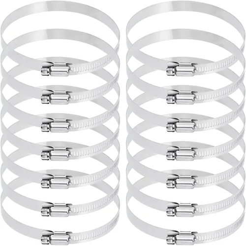 Miniatura 5 de Selizo Abrazaderas de manguera de acero inoxidable 304, abrazadera de manguera de 4 pulgadas, abrazadera de conducto, engranaje helicoidal ajustable