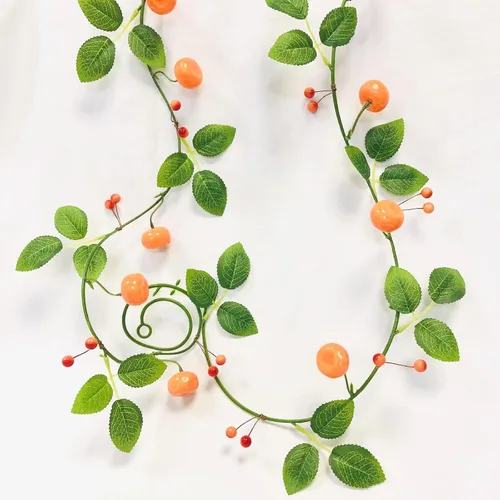 Miniatura 19 de Guirnalda de luces artificiales de frutas y mandarina, luces LED de naranjas, enredaderas colgantes, guirnalda de plantas, bayas artificiales, luz