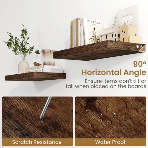 Miniatura 5 de Fun Memories Estantes flotantes de 48 pulgadas, estantes de pared de 9.3 pulgadas de profundidad para baño, sala de estar, dormitorio, cocina