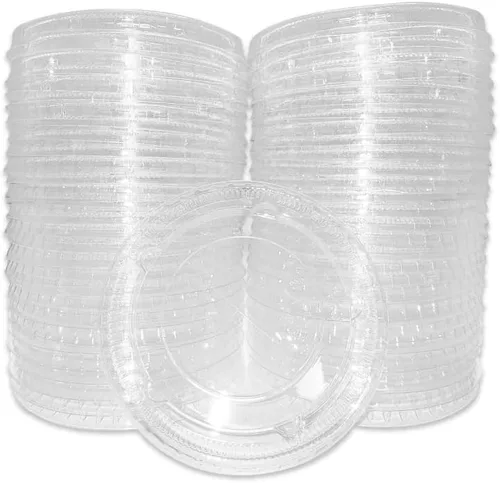 Tapas planas para vasos de papel frío con ranura para pajilla, bebidas frías, paquete de 1000 unidades (12-24 onzas)