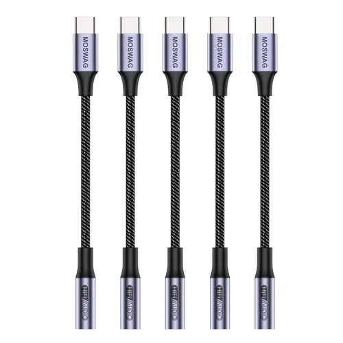 Miniatura 15 de MOSWAG Adaptador USB tipo C a conector de auriculares hembra de 0.138 in, USB C a Aux hembra de audio Dongle, cable compatible con iPhone 16 Pro 15