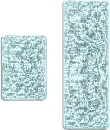 Miniatura 476 de Alfombra de baño pequeña de 12 x 18 pulgadas, lavable y absorbente, antideslizante, alfombra de baño de felpilla gruesa y suave para baño, ducha