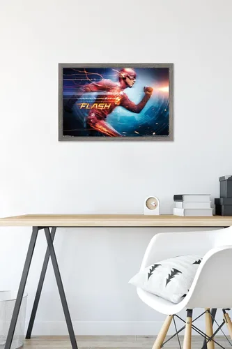 Miniatura 6 de DC Comics Arrowverse The Flash - Póster de pared Speed Force, 22.4 pulgadas de largo x 14.7 W, versión enmarcada de madera de granero