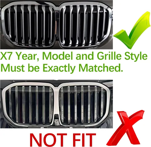 Miniatura 4 de Insertos de Parrilla Automotriz para BMW X7 G07 2019-2022 7 Rejillas, Accesorios para Parrilla Frontal