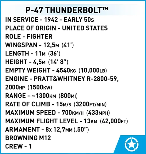 Miniatura 9 de COBI Colección Histórica Segunda Guerra Mundial P-47 Thunderbolt™ Plane
