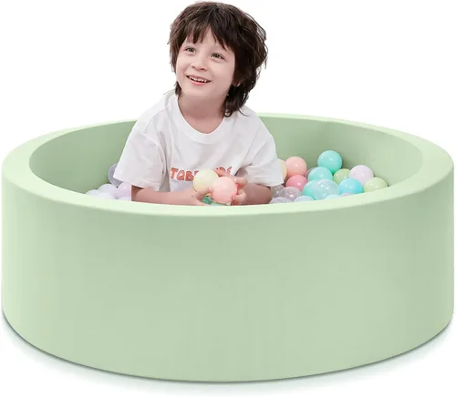Miniatura 11 de SHJADE Piscina de pelotas de espuma para niños pequeños, 35.4"x 11.8" Piscina de pelotas para niños, Piscina de pelotas redonda suave para bebés