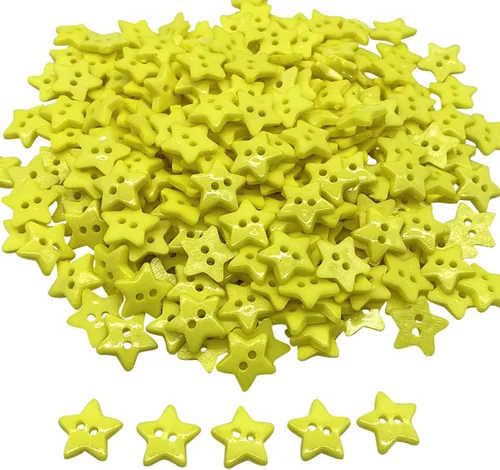 Miniatura 17 de Queenbox 30 botones de estrella de cinco puntas de 0.59 pulgadas con 2 agujeros, botones de costura de resina para tejer, manualidades, costura