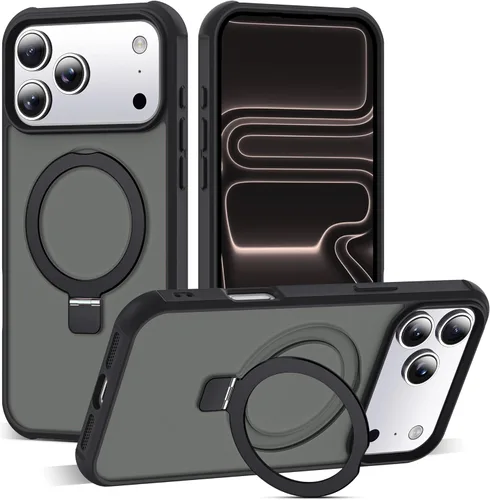 Miniatura 123 de SKYLMW – Funda compatible con iPhone 12 Pro Max y iPhone 13 Pro Max con soporte magnético invisible tipo anillo, fundas translúcidas para teléfonos