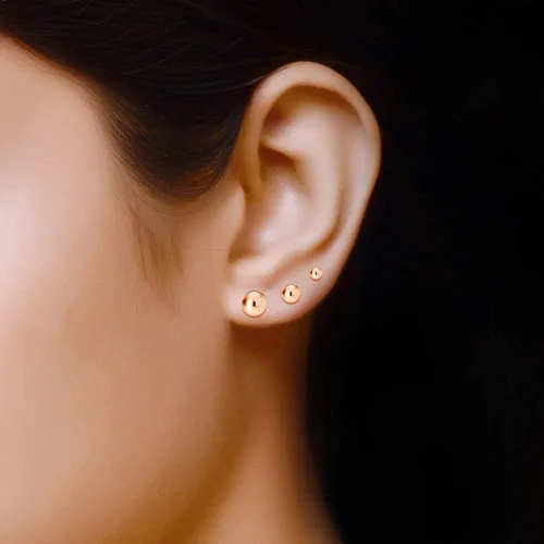 Miniatura 2 de Juego de 3 pares de aretes de plata de ley 925 ligeros para mujeres y adolescentes