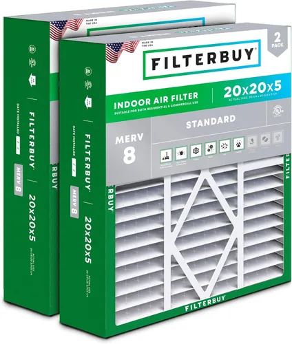 Miniatura 34 de Filterbuy 10x17x2 Filtro de aire MERV 8 Defensa Esencial contra el Polvo y las Alergias (2 unidades), Filtros exteriores plegados electrostáticos