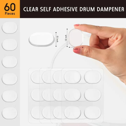 Miniatura 2 de 60 Piezas de Amortiguadores de Gel en Espuma para Batería, Almohadillas de Gel de Silicona Suave para Control de Tono para Platillos de Batería